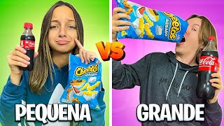 COMIDA GIGANTE VS COMIDA PEQUENA | TIO LUCAS E LAILA SHOW