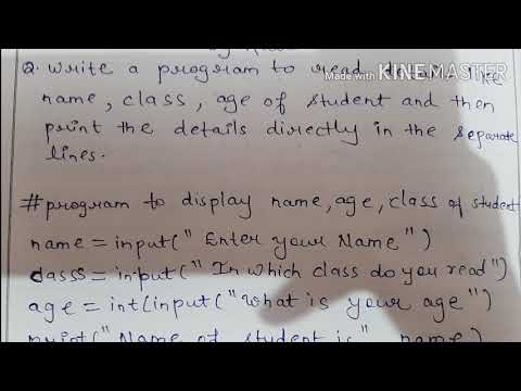 Python program that reads name ,class and age of students and displays its output in three separate