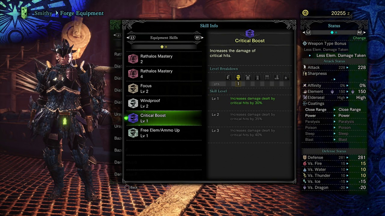 Monster Hunter World All Information Skill Stats High Rank Armor YouTube