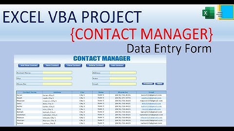 Contact Manager (Data Entry Form) | Excel VBA Project