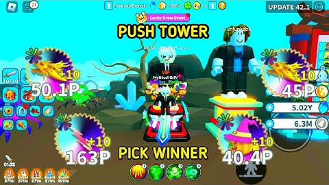 PUSH TOWER FLOOR 400+ AND PICK WINNER OF GIVEAWAY IN weapon fighting simulator Noob