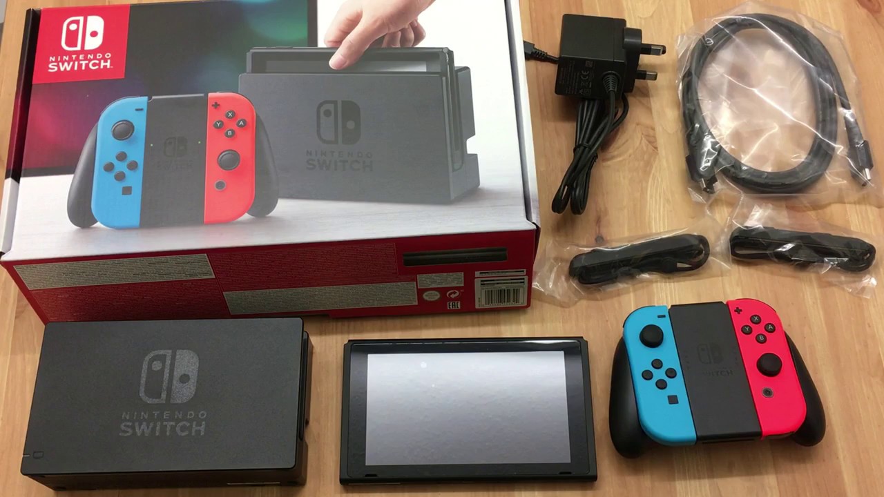 Nintendo Switch Neon Console Unboxing [HD]