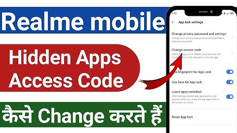 How to change hide apps access code in realme || Realme app hide access code ko kaise change kare