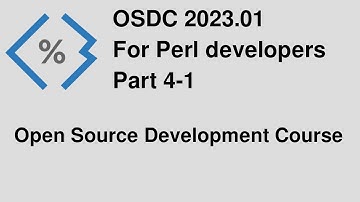 Open Source Development Course for Perl programmers - part 4-1