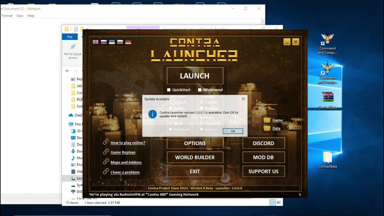 Install Contra X - Zero Hour Mod