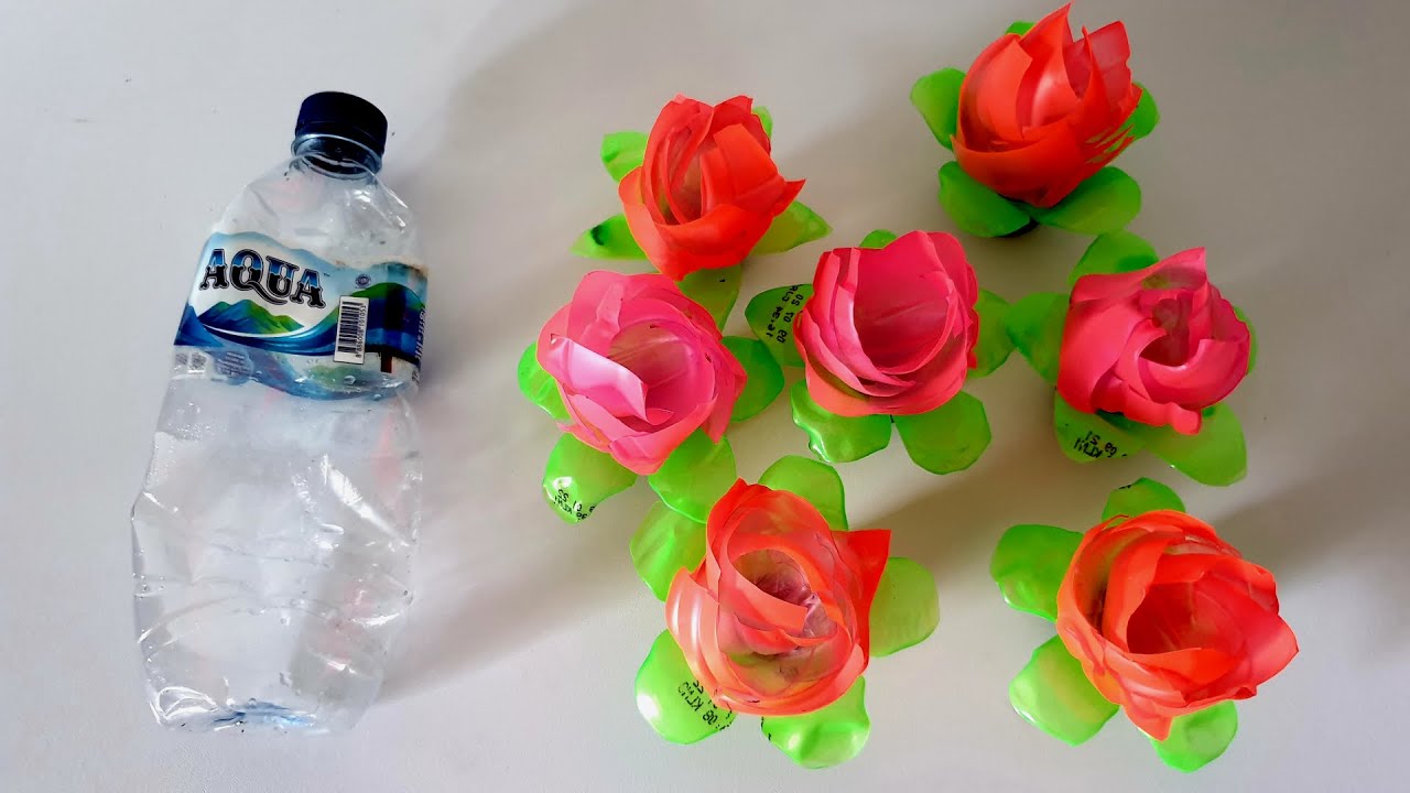 Ide Kreatif Bunga Mawar dari  Limbah Plastik Botol  Aqua  