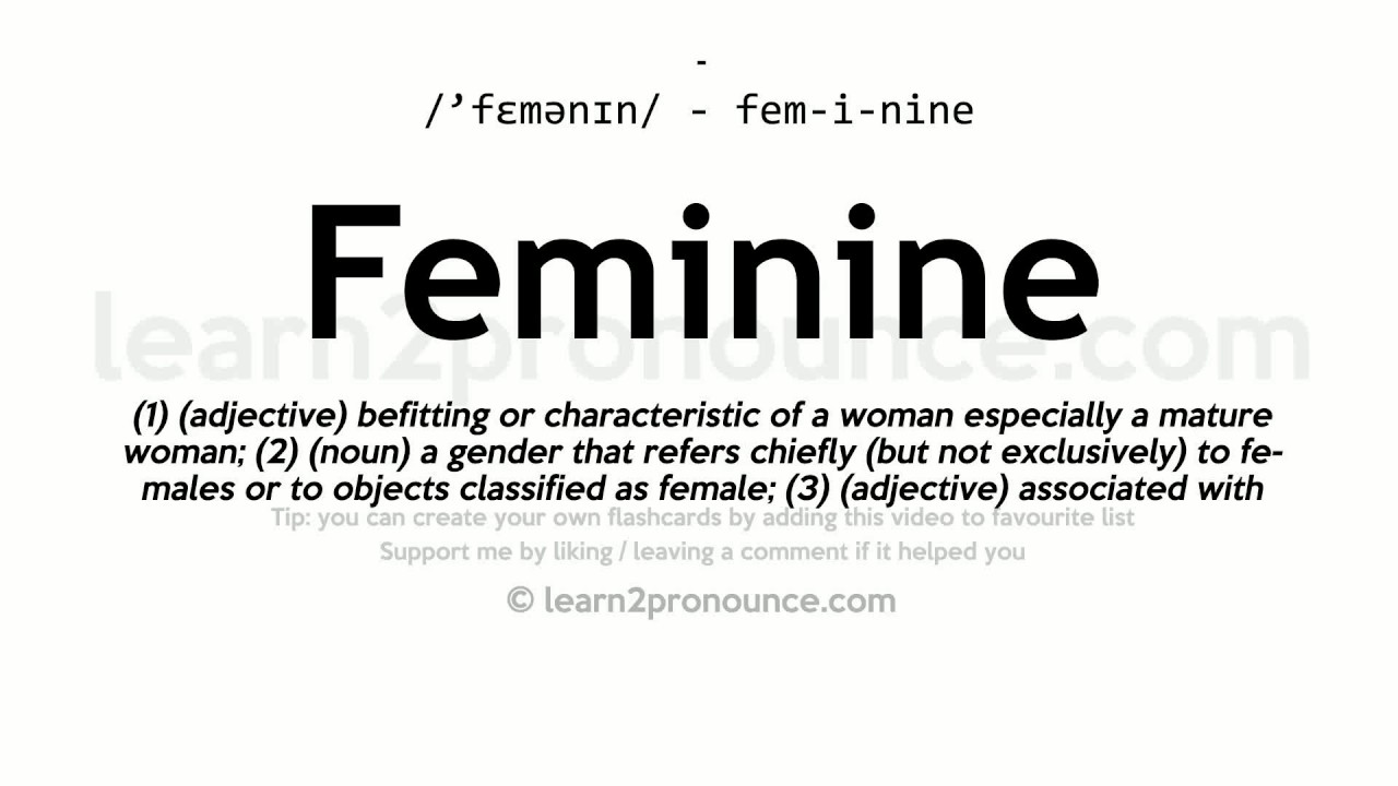 Pronunciation of Feminine Definition of Feminine YouTube