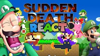 LUIGIKID REACTS TO: SUDDEN DEATH MAYHEM, MARIO'S WORLD 1-1 CALAMITY & SUPER RANDOM BROS. by Level UP