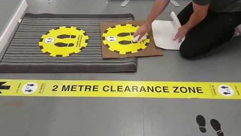COVID-19 Applying Floor Graphics