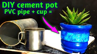 Simple Way To Make Beautiful Cactus Pots at Home  Amazing DIY Ideas From Cement, Mug And PVC Pipe