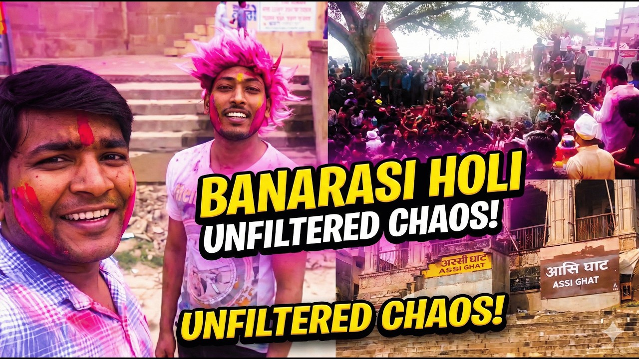 Holi in Varanasi 🎨 | Crazy Celebration at Assi Ghat (Unfiltered)| Mrityunjay Mishra #holi #varanasi