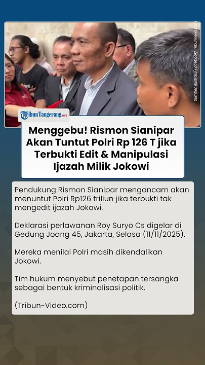 Rismon Akan Tuntut Polri Rp 126 T jika Terbukti Tak Edit Ijazah,  Sebut Polri Dikendalikan Jokowi