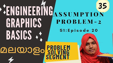 Basic Engineering Graphics||മലയാളം|Projection of line||Assumption pblm2 @azilaazeez-thetutor7793