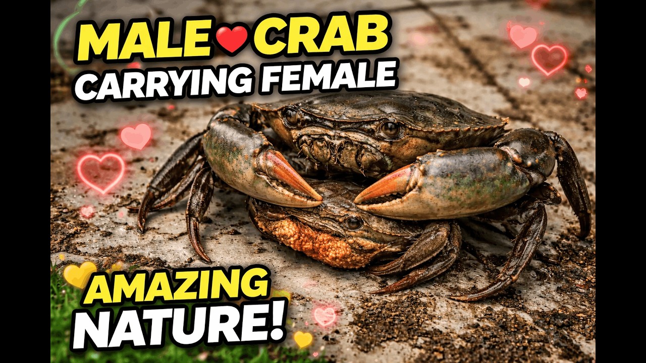Male Crab Carrying Female