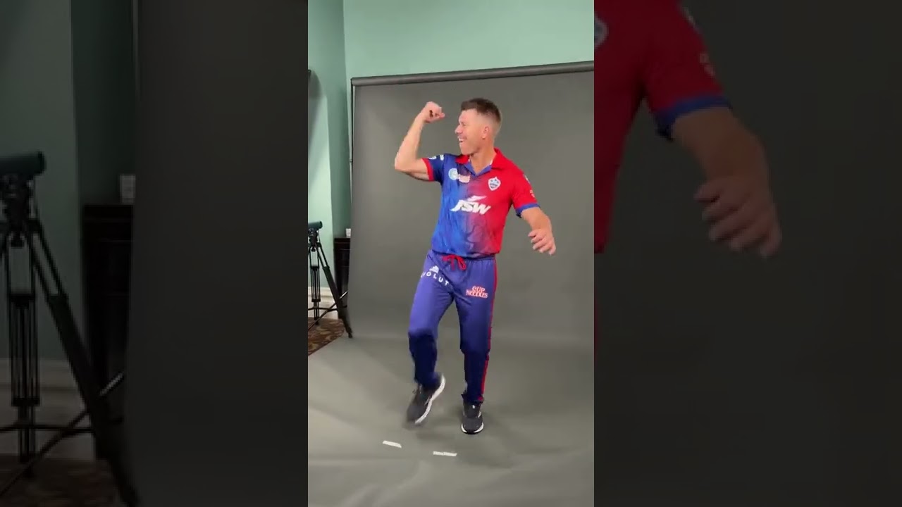 David Warner Dance in  Pushpa Movie Style during Delhi Capitals shoot 