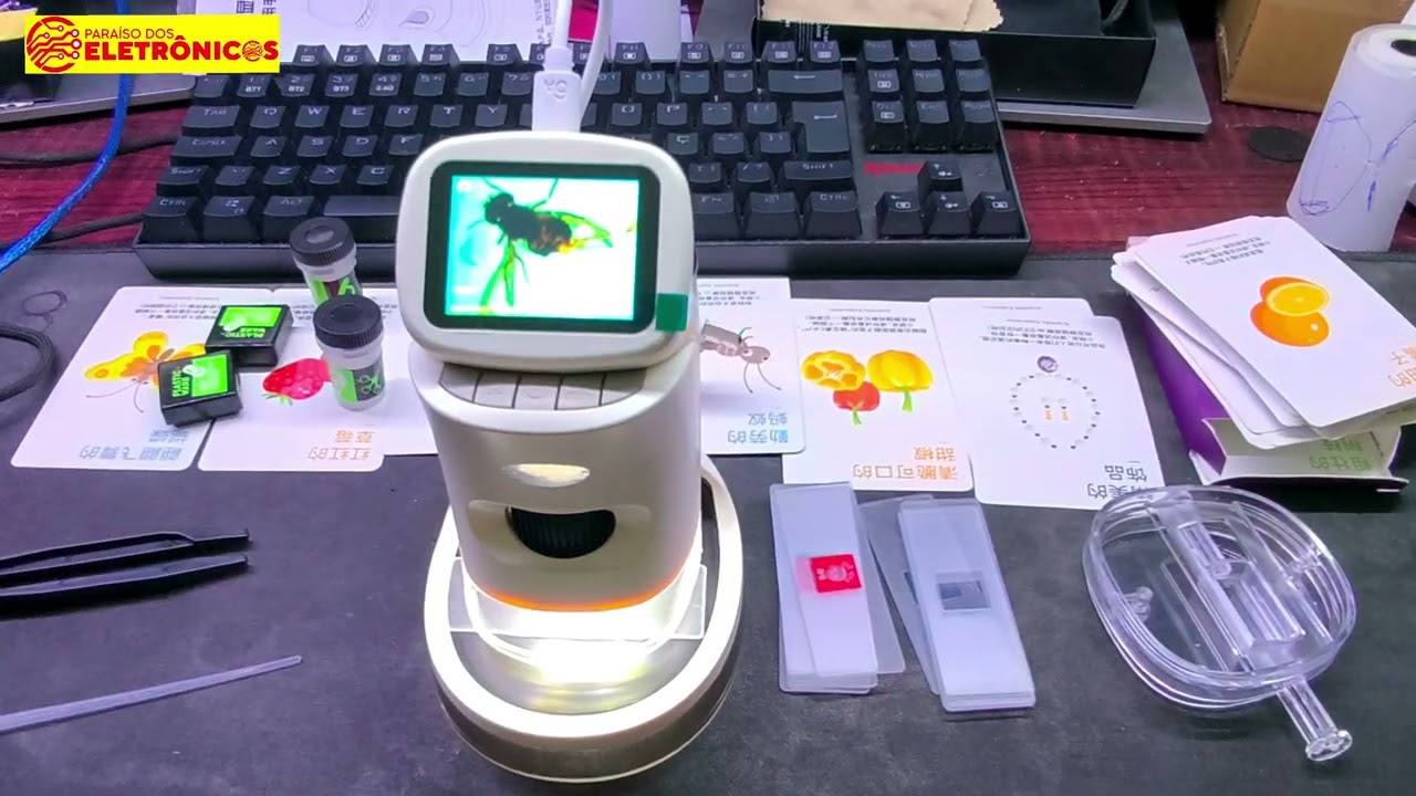 Microscópio Digital  para pesquisa Zoom 1000x Portátil Tela LCD Entrada Conecte PC modelo – 6789