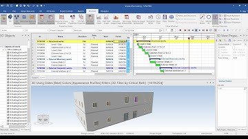 Synchro Pro 4D tutorial 1, BIM 4D planning and scheduling real time work animation, office building