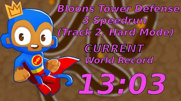 13:03 Bloons Tower Defense 3 Speedrun CURRENT WORLD RECORD (Hard, Track 2)
