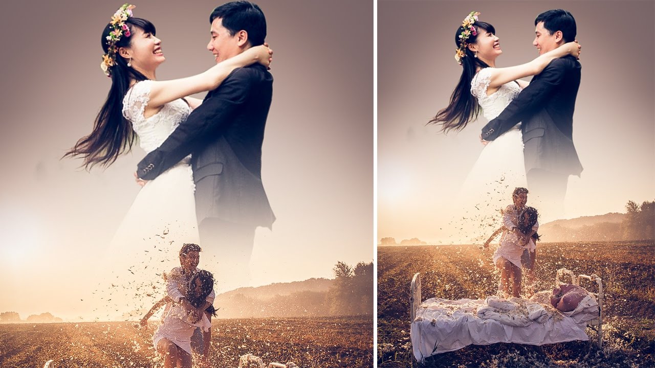  Photoshop  Tutorial Simple Pre wedding  Manipulation YouTube