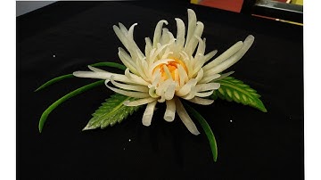 Tỉa Hoa Cúc Từ ĐU ĐỦ | basic techniques | By BÀN TAY ĐEN #carving #papaya carving