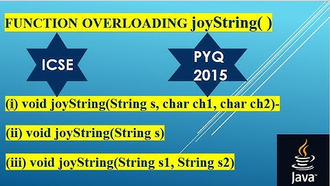 ICSE-2015-Function Overloading||Functions and Constructors