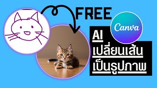 เปลี่ยนรูปวาด ลายเส้น เป็นภาพ ด้วย AI | สร้างรูปภาพด้วย AI | ใน Canva ฟรีมั้ยไปดูกัน | Sketch to AI