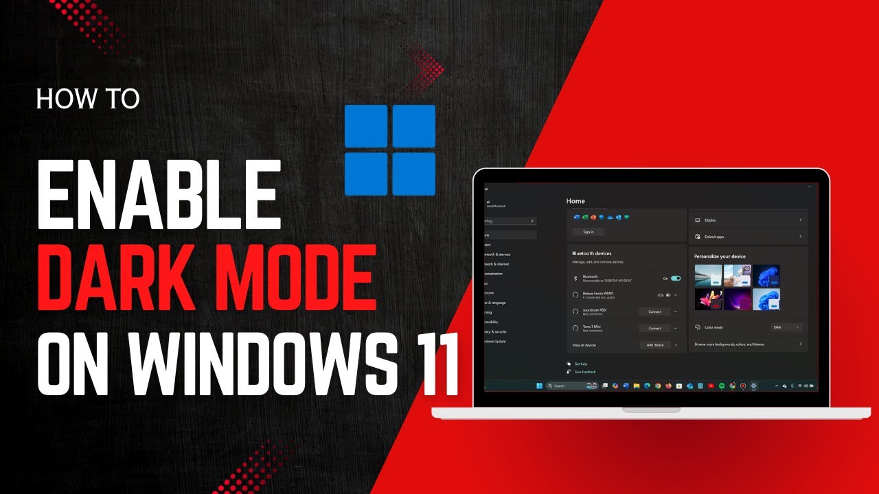 How to Enable Dark Mode on Windows 11 - YouTube