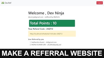 Make a User Referral Website Using Php & MySql - in Hindi 2021