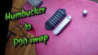 Debutant Rock Candy by Daisy Rock. Humbucker to P90 swap - YouTube