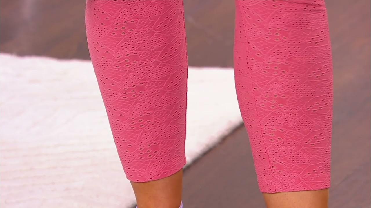 LOGO Layers by Lori Goldstein Knit Eyelet Leggings on QVC 