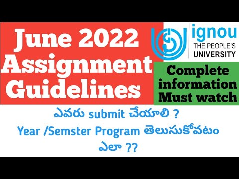 ignou assignment guidelines june 2022