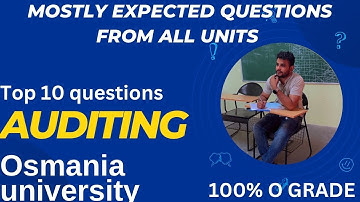 Auditing ||Most important questions from all units for examination 2024 || SEMESTER-5