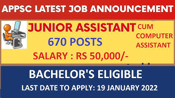 APPSC Group 4 Junior Assistant Cum computer operator Vacancies list | AP Jobs latest update