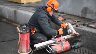 Сверление гранитного бордюра - Drilling Granite curbs