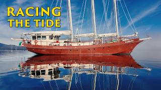 Painting our 80-Foot Steel Sailboat in the Water