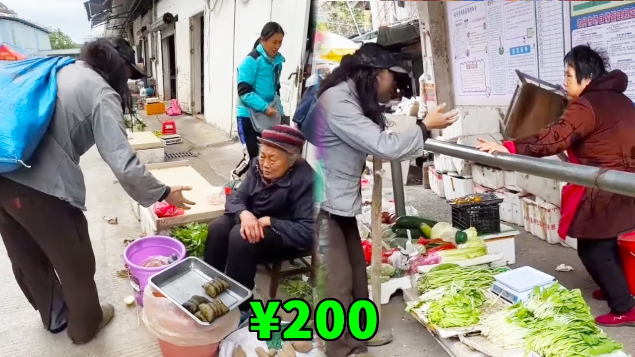 阿義假扮乞丐上街乞討，被大姊拿著板凳砸，太讓人心疼了！ 【阿義走鄉村】