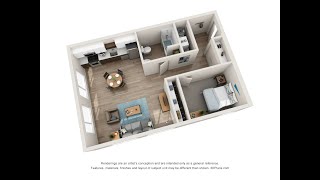 One Bedroom, One Bathroom | A8 Floorplan