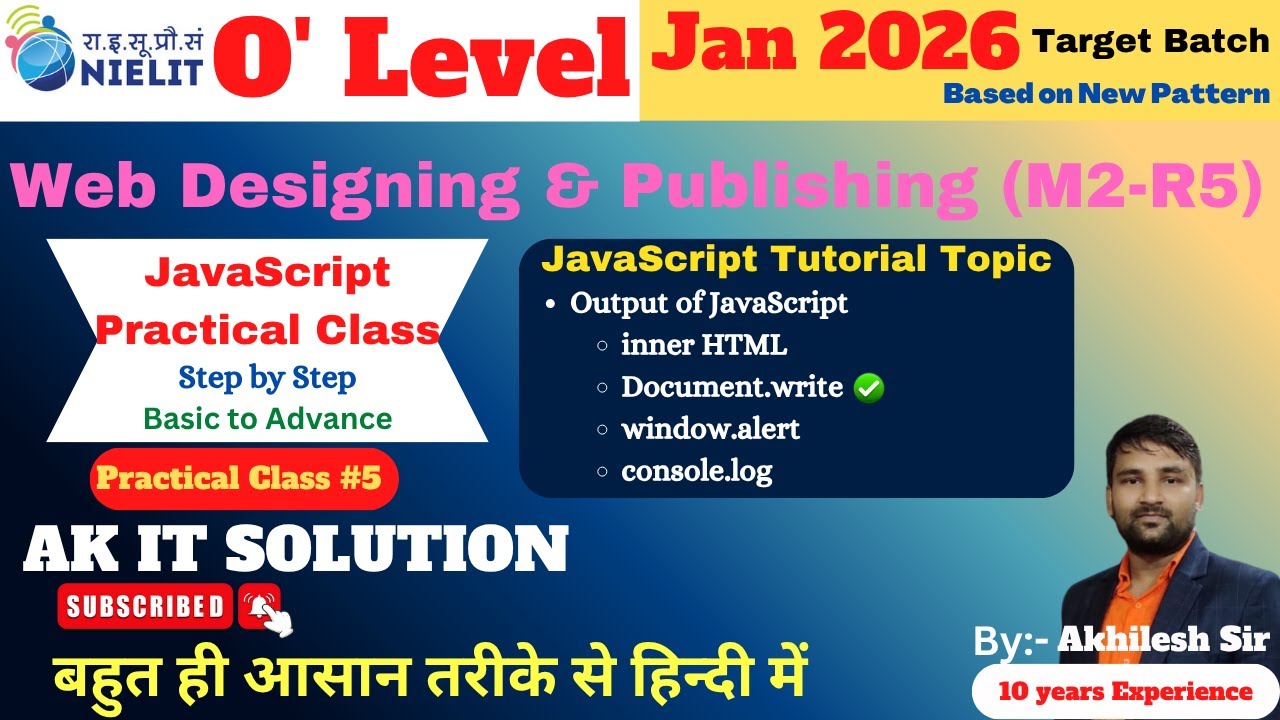 #4 JavaScript || JavaScript Output || Types of JavaScript || document ...