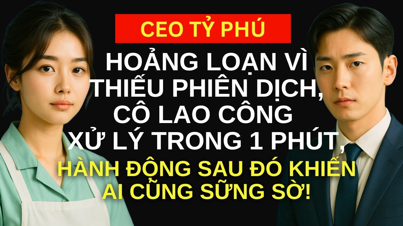 Tỷ phú hoảng loạn vì thiếu phiên dịch, cô lao công xử lý trong 1 phút, khiến ai cũng sững sờ!