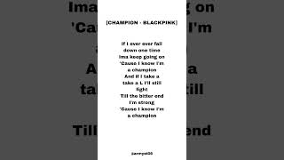 blackpink - champion (lyrics) #viral #lyrics #song #shorts #fyp#rap #explore#kpop#blackpink#karaoke