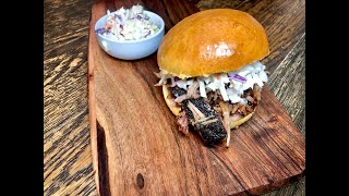 Ultimate BBQ Sandwich: Smoked Pork Butt with Homemade Buns and slaw