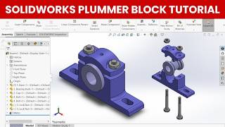 Plummer Block tutorial in SolidWorks | Part 1/2 - Part Modeling