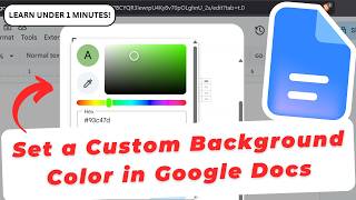 How To Set a Custom Page Background Color in Google Docs