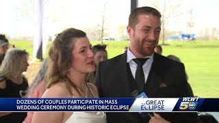 Totality of the heart: Dozens of couples participate in mass wedding ceremony during eclipse