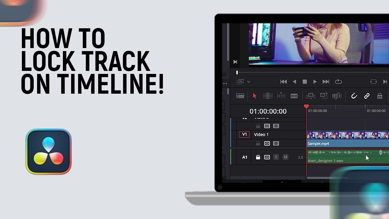 How to Lock a Track on Timeline in Davinci Resolve [easy] - YouTube