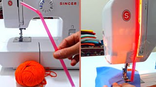 A clever sewing tips and tricks with a straw /Winding a cord / sewing tutorial #shorts #sewingtricks
