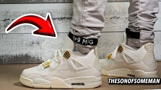 AIR JORDAN 4 SAIL,METALLIC GOLD REVIEW & ON FOOT (WATCH B4 YOU BUY!)