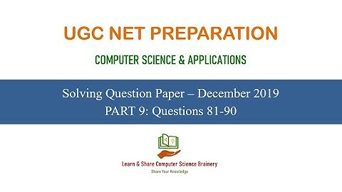 UGC NET Computer Science - Solving Question Paper - Dec 2019 - Part 9 in Tamil