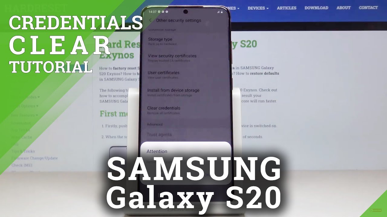 How To Clear Credentials In SAMSUNG Galaxy S20 Remove Certificates YouTube