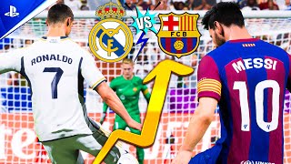 Barca vs Real Madrid 2018 at FC 24: Messi vs. Ronaldo | Legendary Penalty Kick Showdown Unleashed!